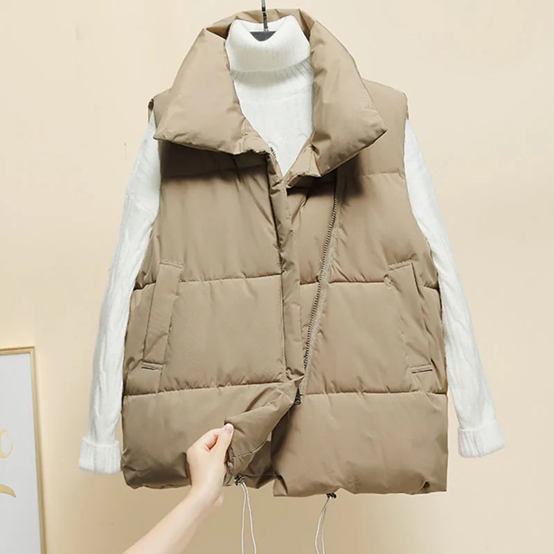 Women Top Solid Color Turn-down Collar Women Vest Nice Autumn Winter New zipper Down Cotton Vest Coat Fluffy Cotton Vest F548
Women Top Solid Color Turn-down Collar Women Vest Nice Autumn Winter New zipper Down Cotton Vest Coat Fluffy Cotton Vest F548