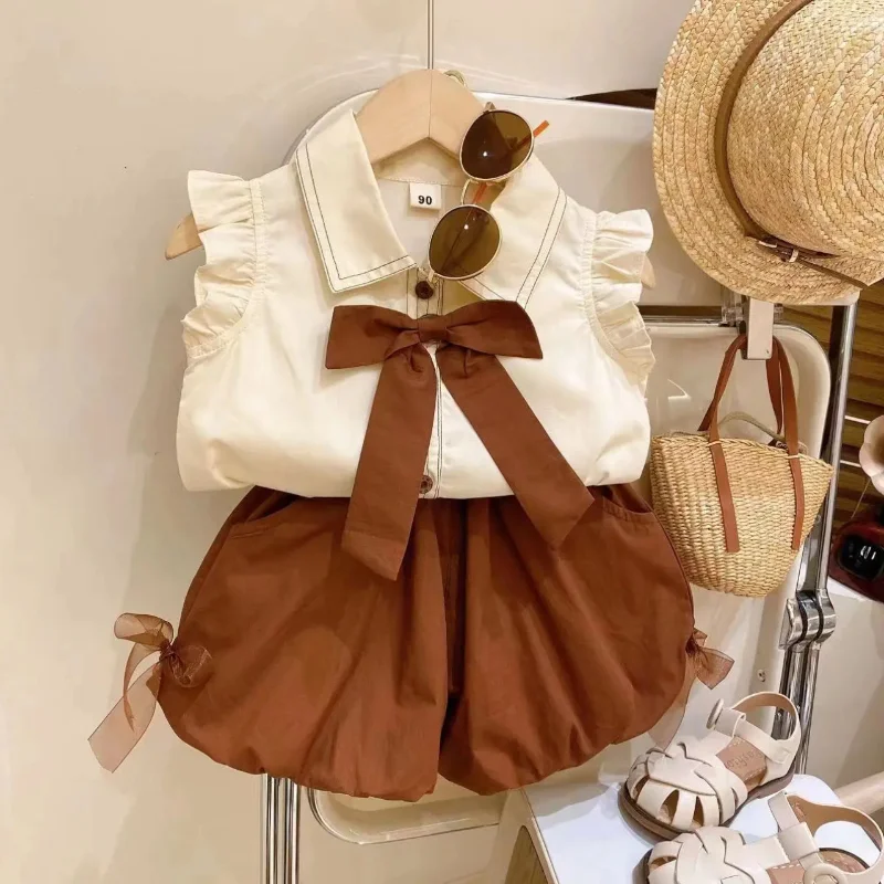 Summer Baby Girls Clothing Sets Kids Sweet Tops Toddler Cotton Breathable Petal Sleeve Bow T-Shirt + Shorts Children Suits 2Pcs
Summer Baby Girls Clothing Sets Kids Sweet Tops Toddler Cotton Breathable Petal Sleeve Bow T-Shirt + Shorts Children Suits 2Pcs