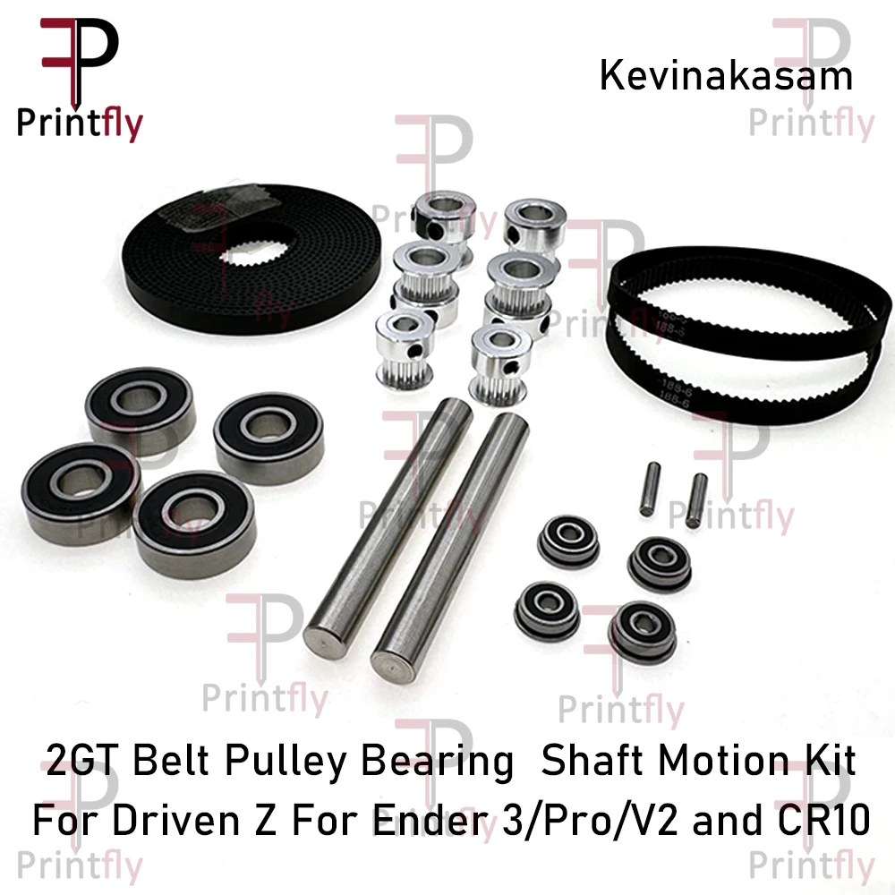 

Printfly 3D printer Kevin Akasam Motion kit for GT2 2GT Timing Belt Pulley Bearing Driven Z for Ender 3/Pro/V2 CR10 i3 Creality
