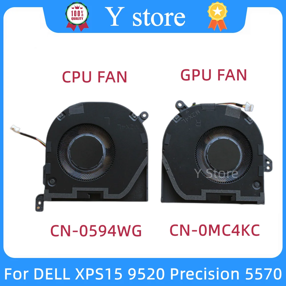 

Y Store Новый кулер для охлаждения ЦП ноутбука, радиатор для DELL XPS15 9520, вентилятор точности 5570 ND75C87 21F08 21F09 0594WG 0MC4KC