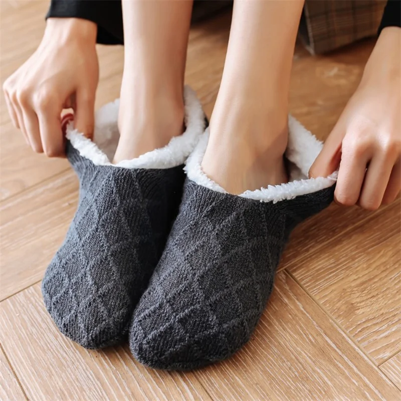 

Зимние носки для пола, дышащие нескользящие носки карамельных цветов на осень и зиму, шерстяные носки для пола, теплые носки для дома