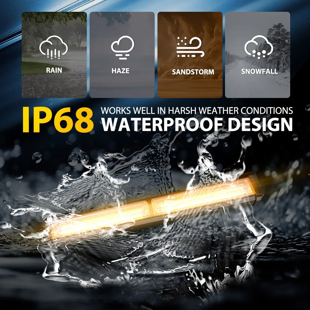 1Pcs 305mm Car LED Strobe Flashes Lamp Beacon Light Orange Amber 10 Strobe Modes For Tow Truck Tractor Road Vehicles 12-24V 1Pcs 305mm Car LED Strobe Flashes Lamp Beacon Light Orange Amber 10 Strobe Modes For Tow Truck Tractor Road Vehicles 12-24V