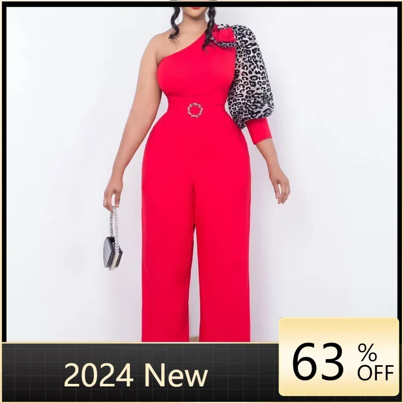 One Shoulder Jumpsuits Women Vintage Elegant Diagonal Collar Printed Sleeve Belt Wide Leg Pants Party Club Lady Outfits 3XL
One Shoulder Jumpsuits Women Vintage Elegant Diagonal Collar Printed Sleeve Belt Wide Leg Pants Party Club Lady Outfits 3XL