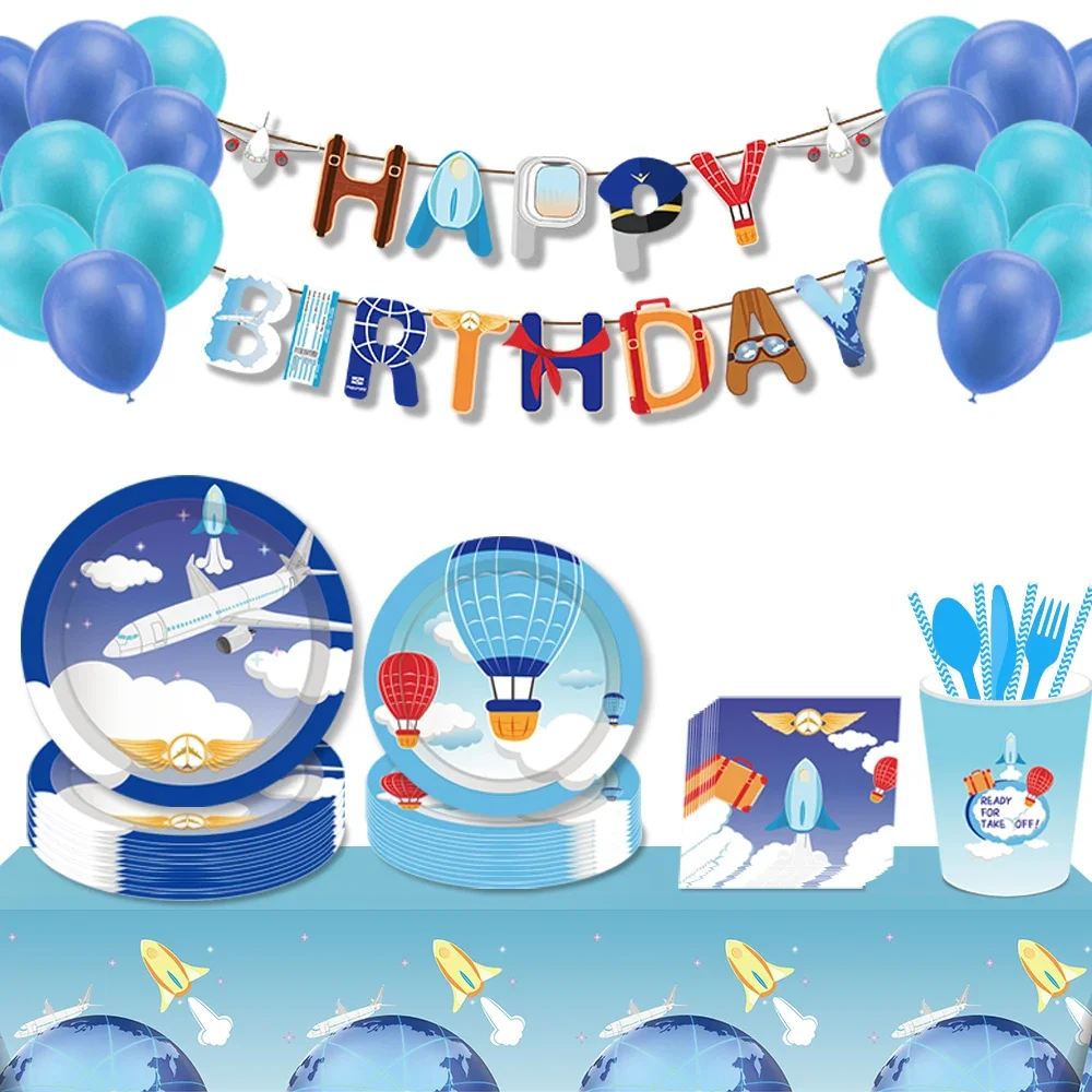 Cosplay Plane Airplane Birthday Party Decors Disposable Tableware Sets Plates Napkins Cups Banner Baby Shower Party Decorations
Cosplay Plane Airplane Birthday Party Decors Disposable Tableware Sets Plates Napkins Cups Banner Baby Shower Party Decorations