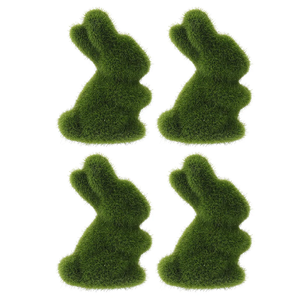 

Rabbit Easter Turf Grass Bunny Green Crafts Adornment Decor Adorable Ornament Funny Figurine Imitated Animal Artificial