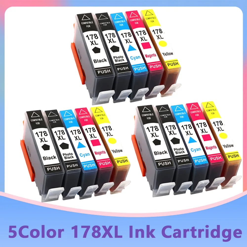 AM Ink Cartridge for HP 178 for HP178 178XL Photosmart 5510 5515 6510 6515 6520 7510 7515 B109a B109n B110a Printer Cartridges
AM Ink Cartridge for HP 178 for HP178 178XL Photosmart 5510 5515 6510 6515 6520 7510 7515 B109a B109n B110a Printer Cartridges