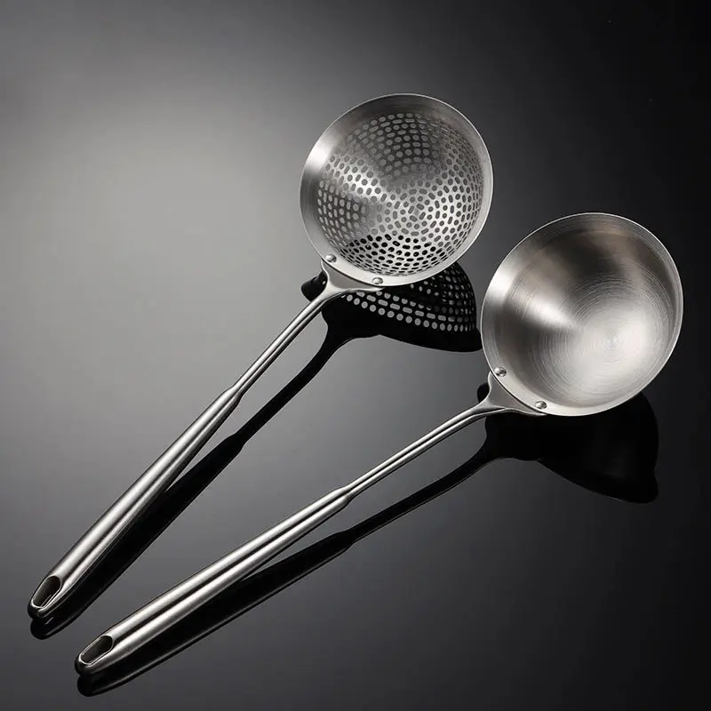 

Stainless Steel Long Handle Anti-Scald Ladle Household Oil Spider Strainer Kitchen Serving Colander Spoon Cooking Utensils
