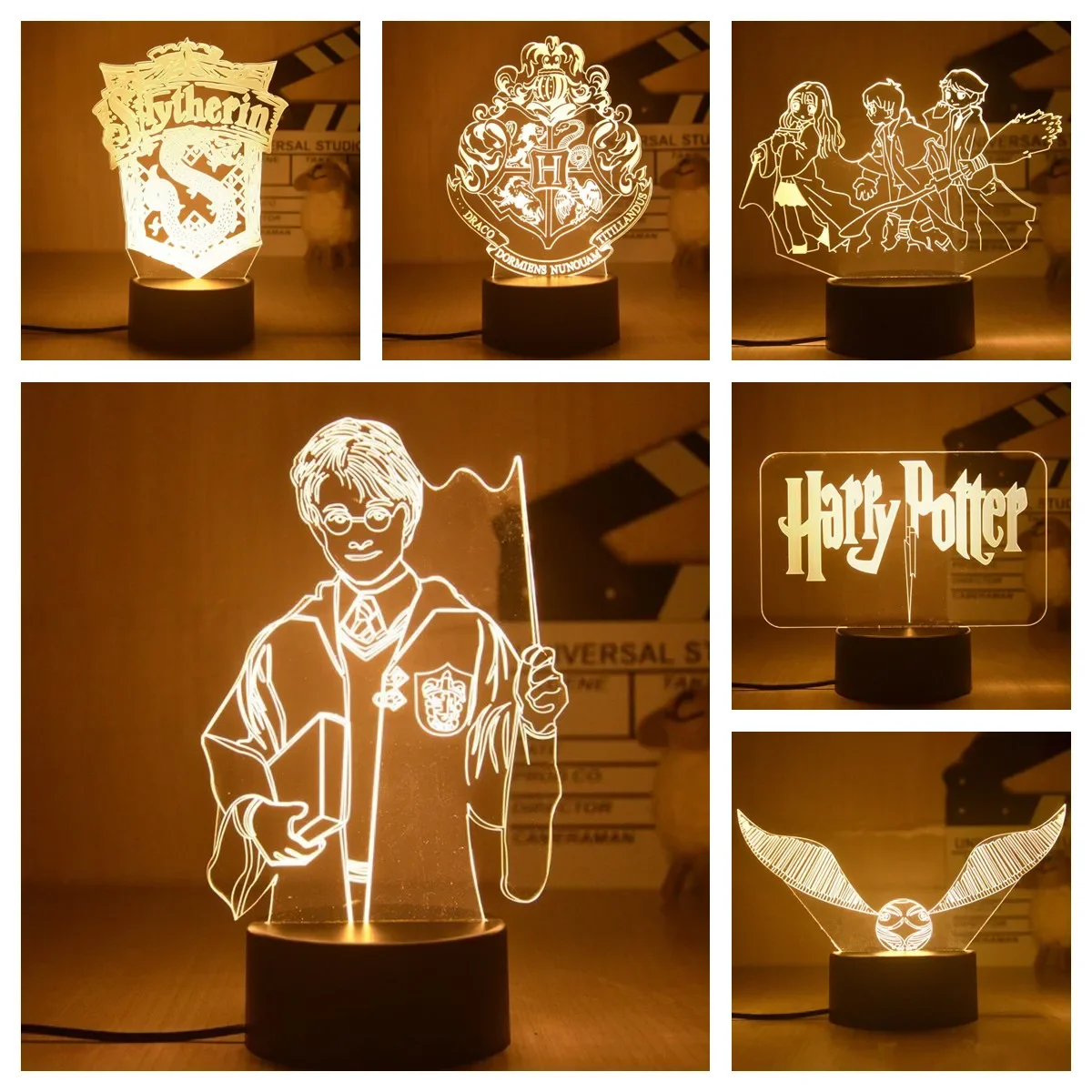 

New 3D Night Lamp Harry Potter Anime Figure Toys Led Creative Table Bedside for Home Room Decor Light Cool Kid Child Gift
