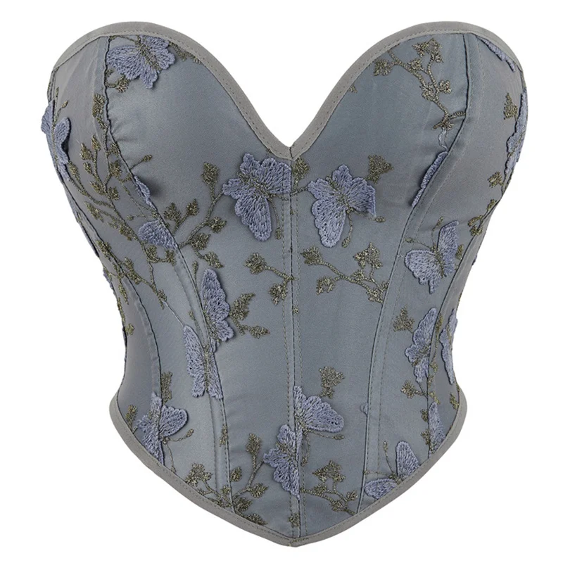 Women Overbust Corsets Crop Tops Butterfly Embroidery Printed Bustiers Lace Up Body Shaper Lingerie
Women Overbust Corsets Crop Tops Butterfly Embroidery Printed Bustiers Lace Up Body Shaper Lingerie