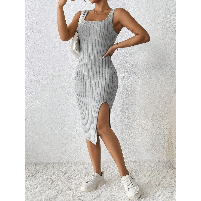

2024 Summer Sleeveless Dress for Women Tight Sexy Suspender Tank Top Casual Long Dresses Solid Slim Fit Elegant Sexy Vestidos