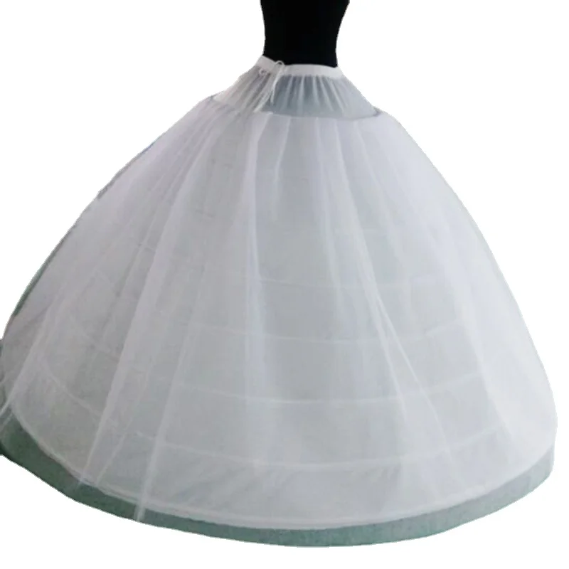 

Big Wide 8 Hoops 3 Layers Tulle Long Wedding Woman Petticoats For Quinceanera Dress Elastic Waist Crinoline for Bridal Ball Gown