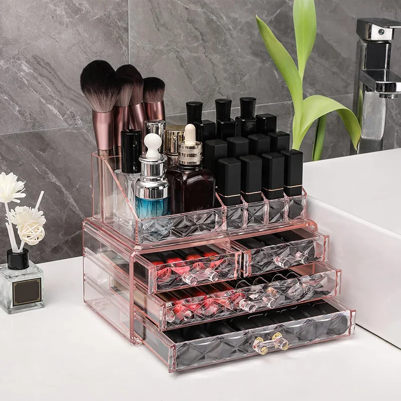 Luxury Desktop Cosmetics Storage Box Dustproof Makeup Organizer For Cotton Pads Swabs Bathroom Jewelry Diamond Pattern Organizer
Luxury Desktop Cosmetics Storage Box Dustproof Makeup Organizer For Cotton Pads Swabs Bathroom Jewelry Diamond Pattern Organizer
