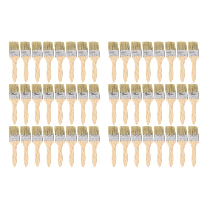 

48 Pack Of 1.5 Inch (35Mm) Paint Brushes And Chip Paint Brushes For Paint Stains Varnishes Glues And Gesso
