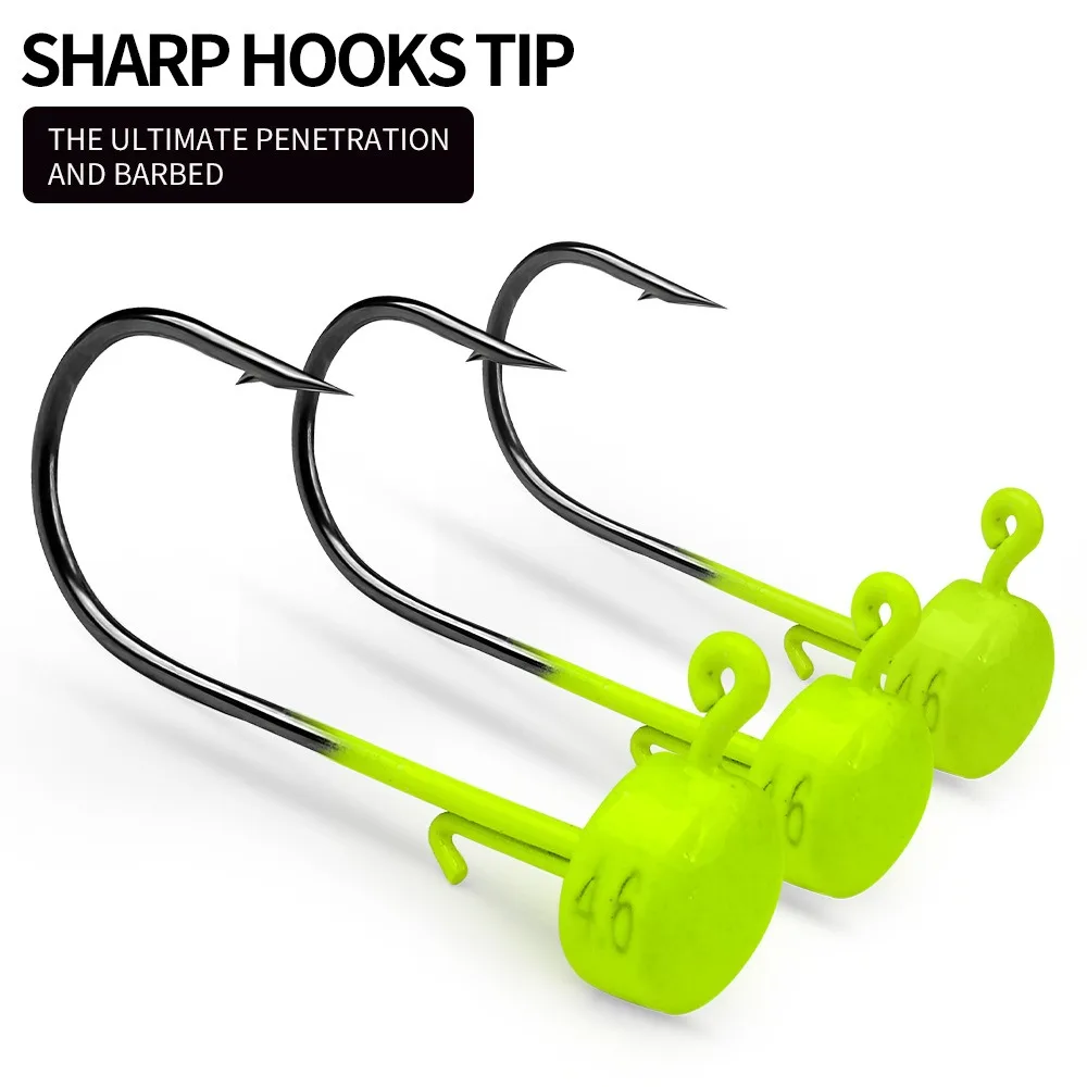 

5pcs Weighted Worm Hooks Ned Mushroom Head Hook Accessories Jig Head Ned Rig Jighead Fishing Hook Barbed Sharp Barbed Hook