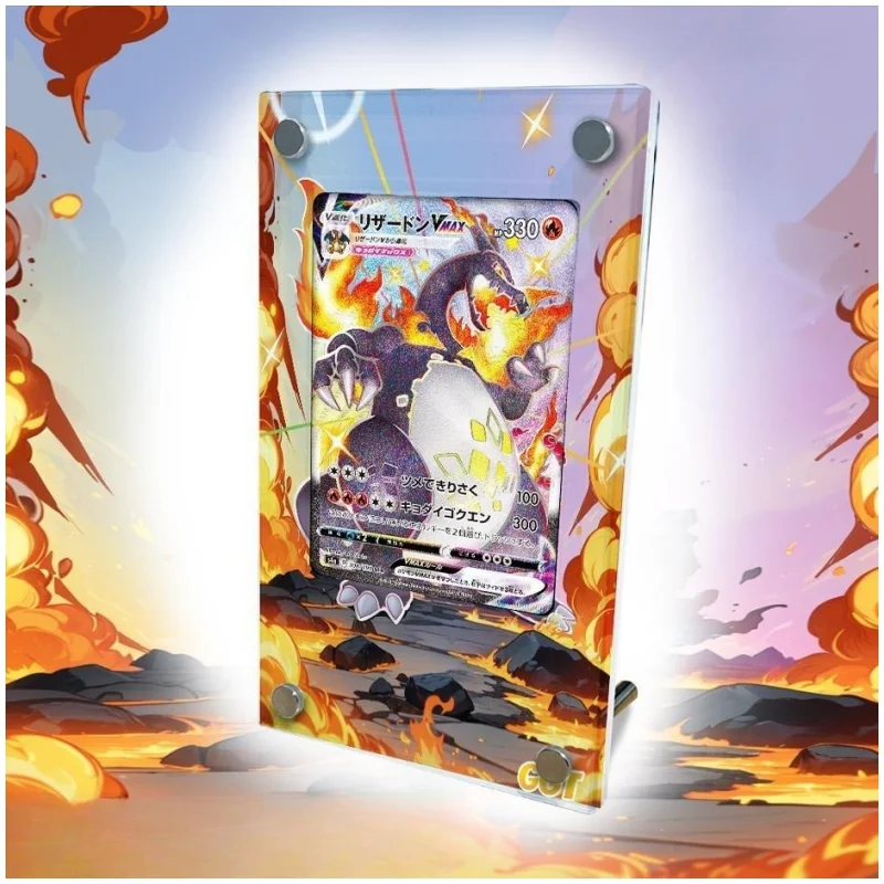 

Pokemon Self Made PTCG Extended Picture Card Brick Charizard VMAX Acrylic Toy Anime Collect Protective Case Does No Include Card