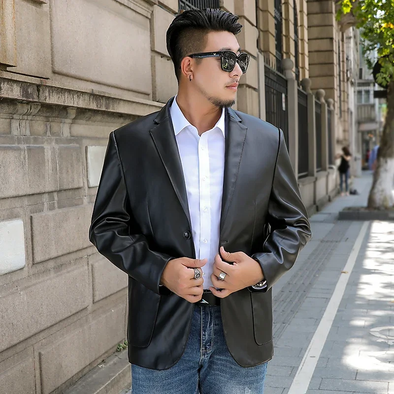 Oversized Men's Leather Blazer Dress Black PU Business Casual Jacket Fashion Loose Spring Autumn Coats Brand Clothing 7XL 8XL
Oversized Men's Leather Blazer Dress Black PU Business Casual Jacket Fashion Loose Spring Autumn Coats Brand Clothing 7XL 8XL