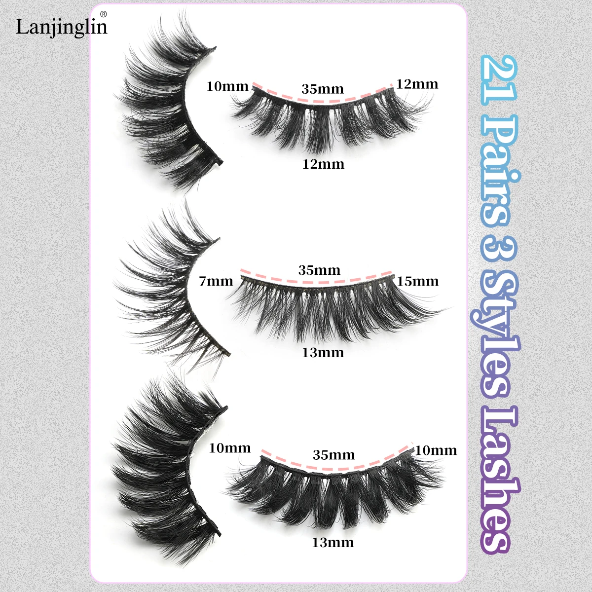3/20/21Pairs False Eyelashes Wispy Lashes Dramatic Thick Fake Eyelashes Faux 3D Mink Fluffy Strip False Lashes Pack Makeup Tools 8 Sab057f9cbe4e4a8fa879e81a09e6474ae