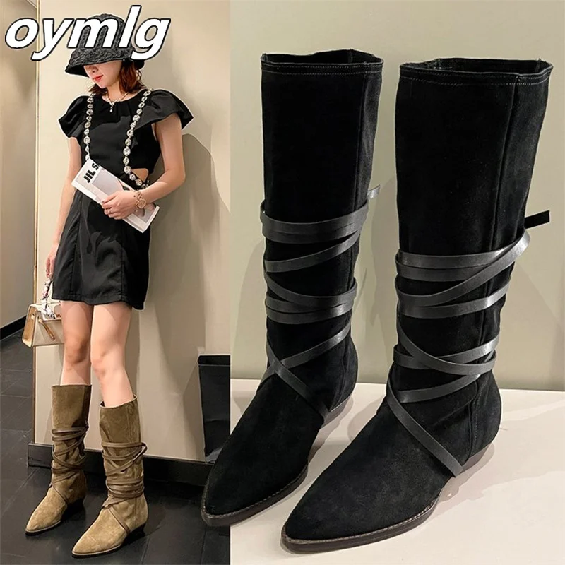 Cavalier boots women's 2022 new retro strappy western cowboy boots pointed toe low-heeled high tube but knee-high suede boots
Cavalier boots women's 2022 new retro strappy western cowboy boots pointed toe low-heeled high tube but knee-high suede boots