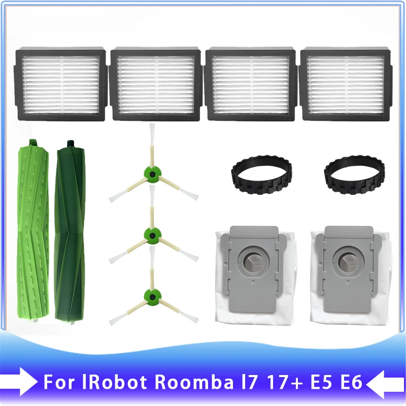 

For iRobot Roomba i7 i7 i6 i8 i3 Plus E5 E7 E&I Series Hepa Filter Side Brush Main Brush Vacuum Cleaner Replacement Accessories