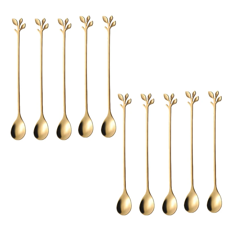 Искусственная нержавеющая сталь, 10 чайных ложек, десертные ложки с листьями, столовые приборы, десертные ложки 
Искусственная нержавеющая сталь, 10 чайных ложек, десертные ложки с листьями, столовые приборы, десертные ложки