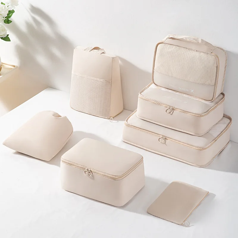 

7Pcs Travel Organizer Portable Suitcases Accessories Cosmetic Essentials Storage Bag Clothes Shoes Luggage Arrange Pouch Pocket
