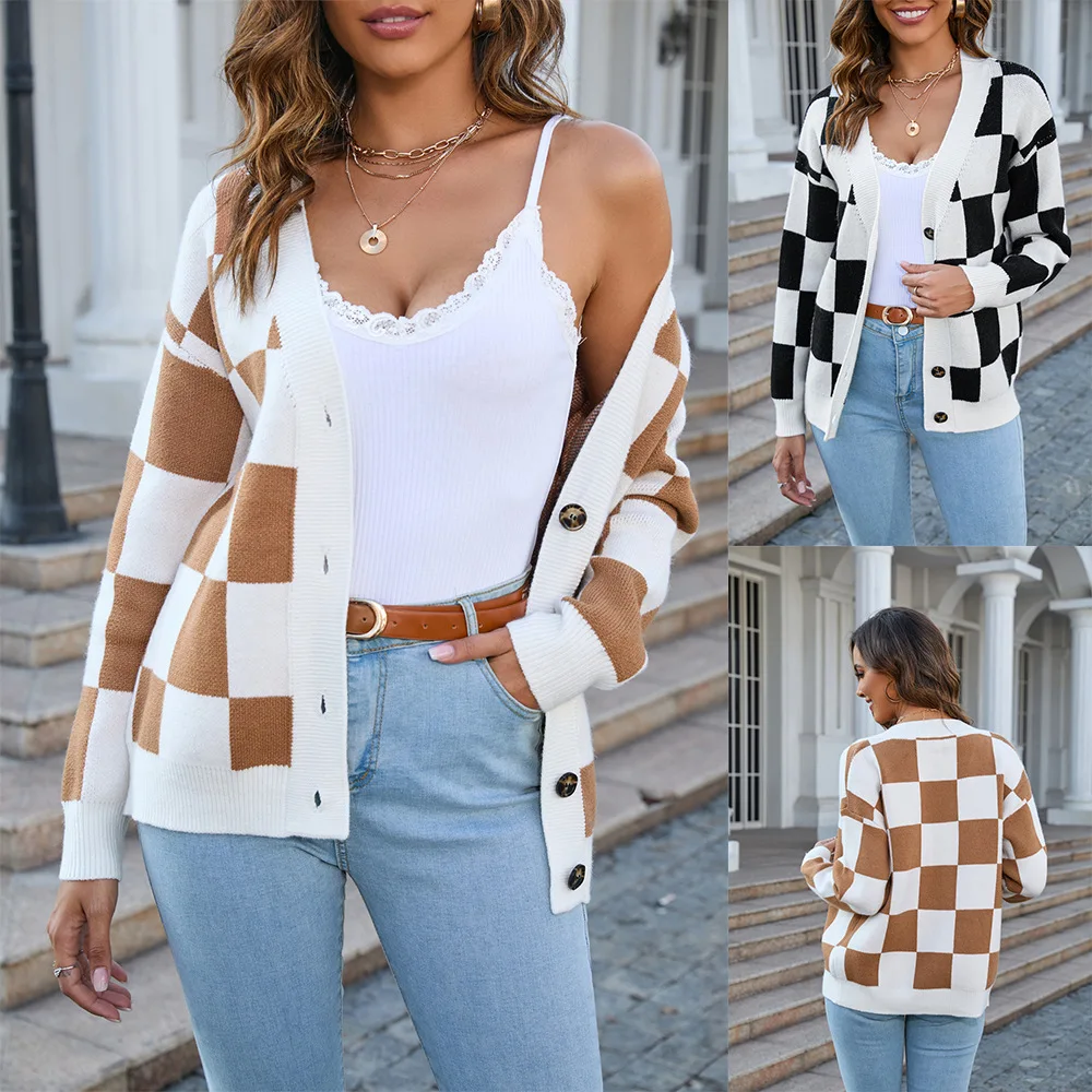 Knitted Cardigan Women Vintage Long Sleeve Colorblock 2023 Spring Autumn Jumper Outerwear Sweaters Y2k Sweater Coat Jacket
Knitted Cardigan Women Vintage Long Sleeve Colorblock 2023 Spring Autumn Jumper Outerwear Sweaters Y2k Sweater Coat Jacket