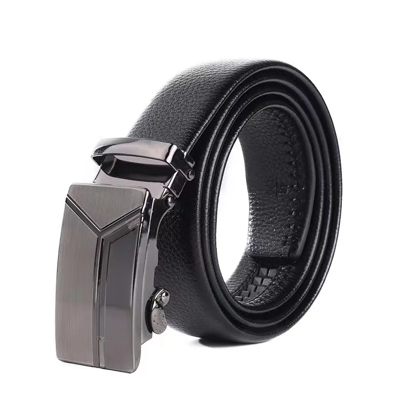 

Luxury Korean Golf Belt Men's Business Trendy Youth Automatic Buckle All-inclusive Lychee Belt 15 Kinds of Buckles Optional