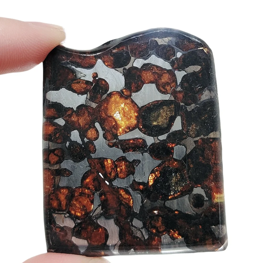 

18.2g Sericho Pallastie meteorite slice Olivine Meteorite Natural Specimen Meteorite material Collection - from Kenya -QA451