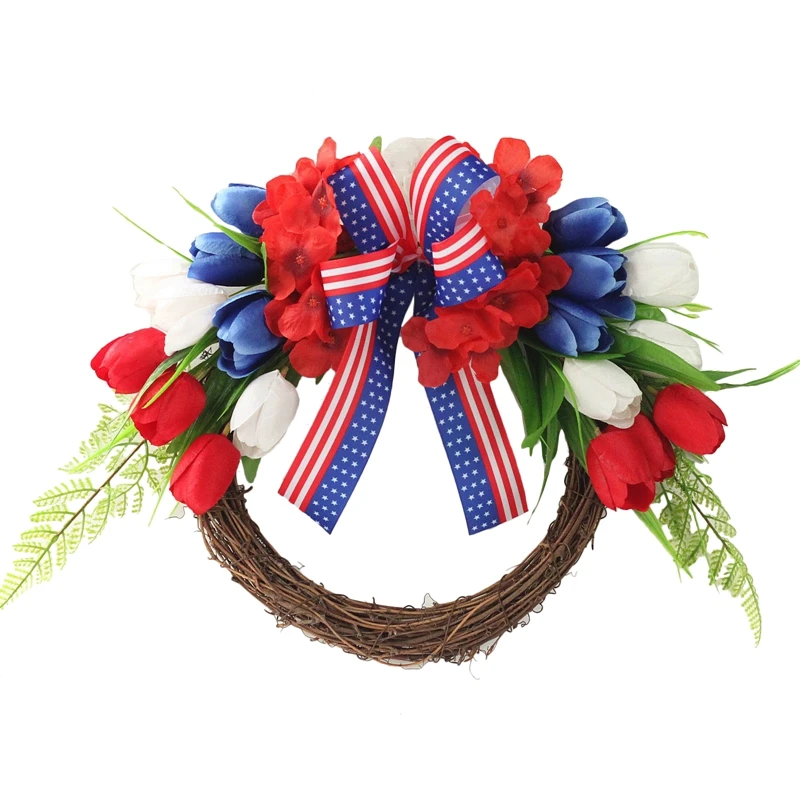 Artificial Tulip Wreath Patriotic 4Th Of July Americana Independence Day Wreath For Front Door Wall Window Wedding Decor
Artificial Tulip Wreath Patriotic 4Th Of July Americana Independence Day Wreath For Front Door Wall Window Wedding Decor