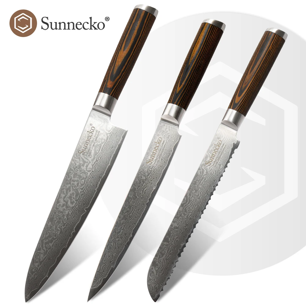 SUNNECKO Damascus Steel VG10 Kitchen Knives Set 8'' Chef Bread Slicing Meat Fruit Fish Splitting Mincing Slicer Tool Gift Box
SUNNECKO Damascus Steel VG10 Kitchen Knives Set 8'' Chef Bread Slicing Meat Fruit Fish Splitting Mincing Slicer Tool Gift Box