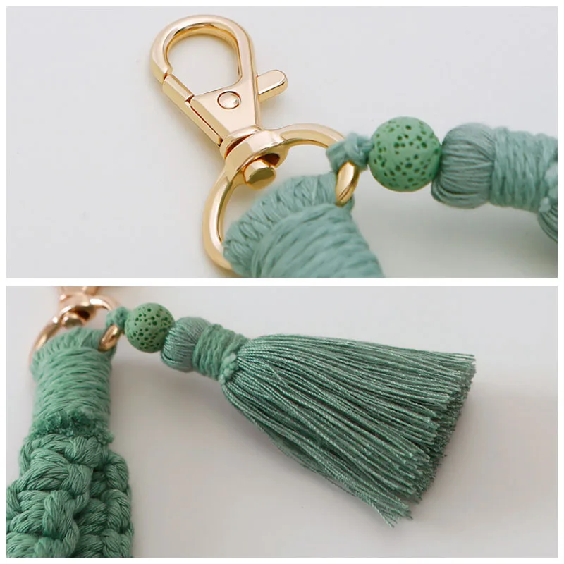 Macrame Wristlet Keychain - Braided Cotton Cord Lanyard 2 Sab15f5952c15421db2ecd455478e9ed28