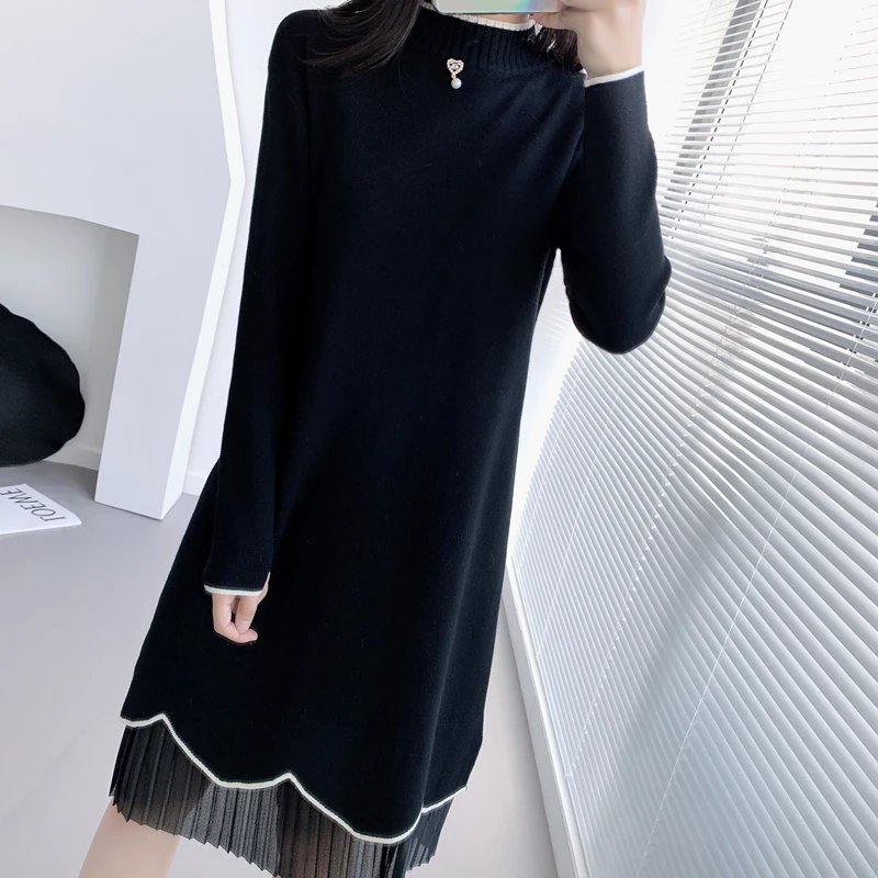 2022 Fashion Autumn Winter New Sweater Dress Women's Clothing Long Sleeve Lace Knitted Dress fp584
2022 Fashion Autumn Winter New Sweater Dress Women's Clothing Long Sleeve Lace Knitted Dress fp584
