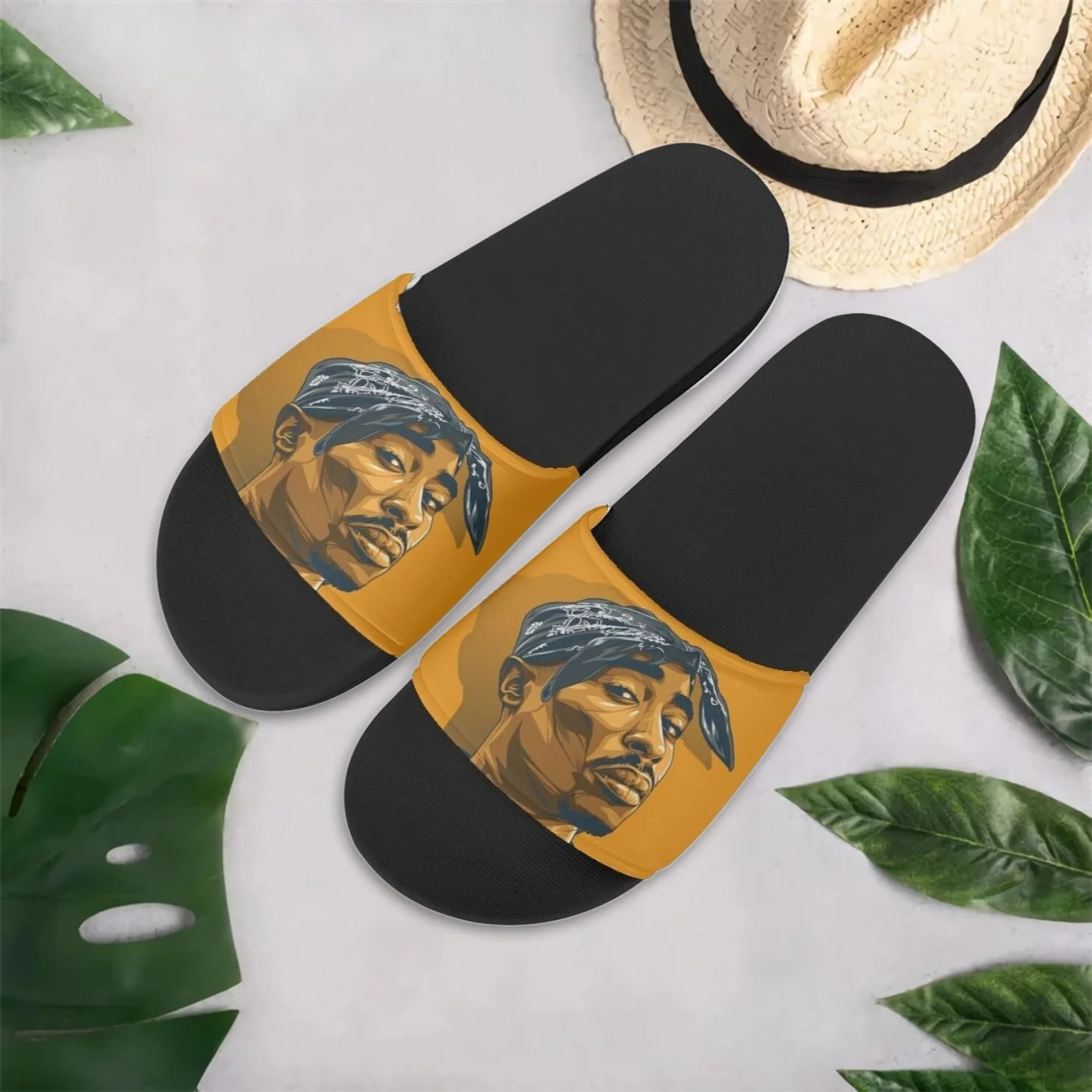 ELVISWORDS Male Rapper Shakur Print Men Slippers Summer Beach Slides Bathroom Anti-Slip Slipper Soft Sandals Fashion Flip-Flops
ELVISWORDS Male Rapper Shakur Print Men Slippers Summer Beach Slides Bathroom Anti-Slip Slipper Soft Sandals Fashion Flip-Flops