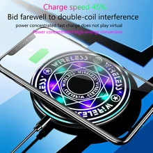 Universal Qi Fast Charging Wireless Charger 10W Glowing Magic Array Wireless Charger For iPhone 13 11 12 Samsung Note 9 S10 Plus 
Universal Qi Fast Charging Wireless Charger 10W Glowing Magic Array Wireless Charger For iPhone 13 11 12 Samsung Note 9 S10 Plus