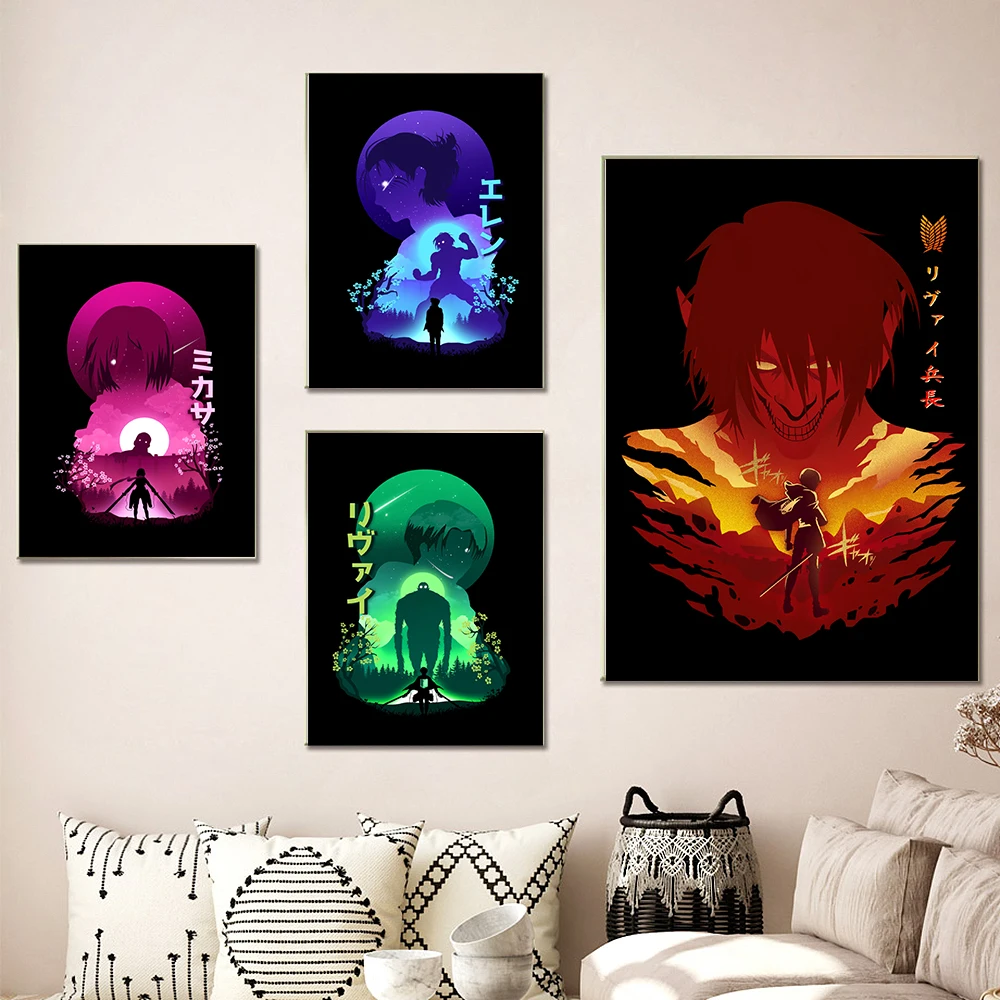 Vintage Japanese Anime Posters Attack on Titan Pictures Canvas Painting Mikasa Eren Characters Wall Art Bedroom Home Decor
Vintage Japanese Anime Posters Attack on Titan Pictures Canvas Painting Mikasa Eren Characters Wall Art Bedroom Home Decor