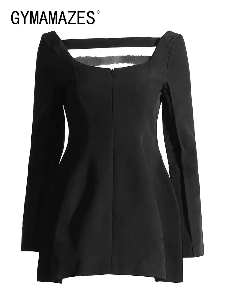 GYMAMAZES Solid Slimming Dresses For Women Square Collar Long Sleeves High Waist Backless Patchwork Folds Elegant Dress Female
GYMAMAZES Solid Slimming Dresses For Women Square Collar Long Sleeves High Waist Backless Patchwork Folds Elegant Dress Female