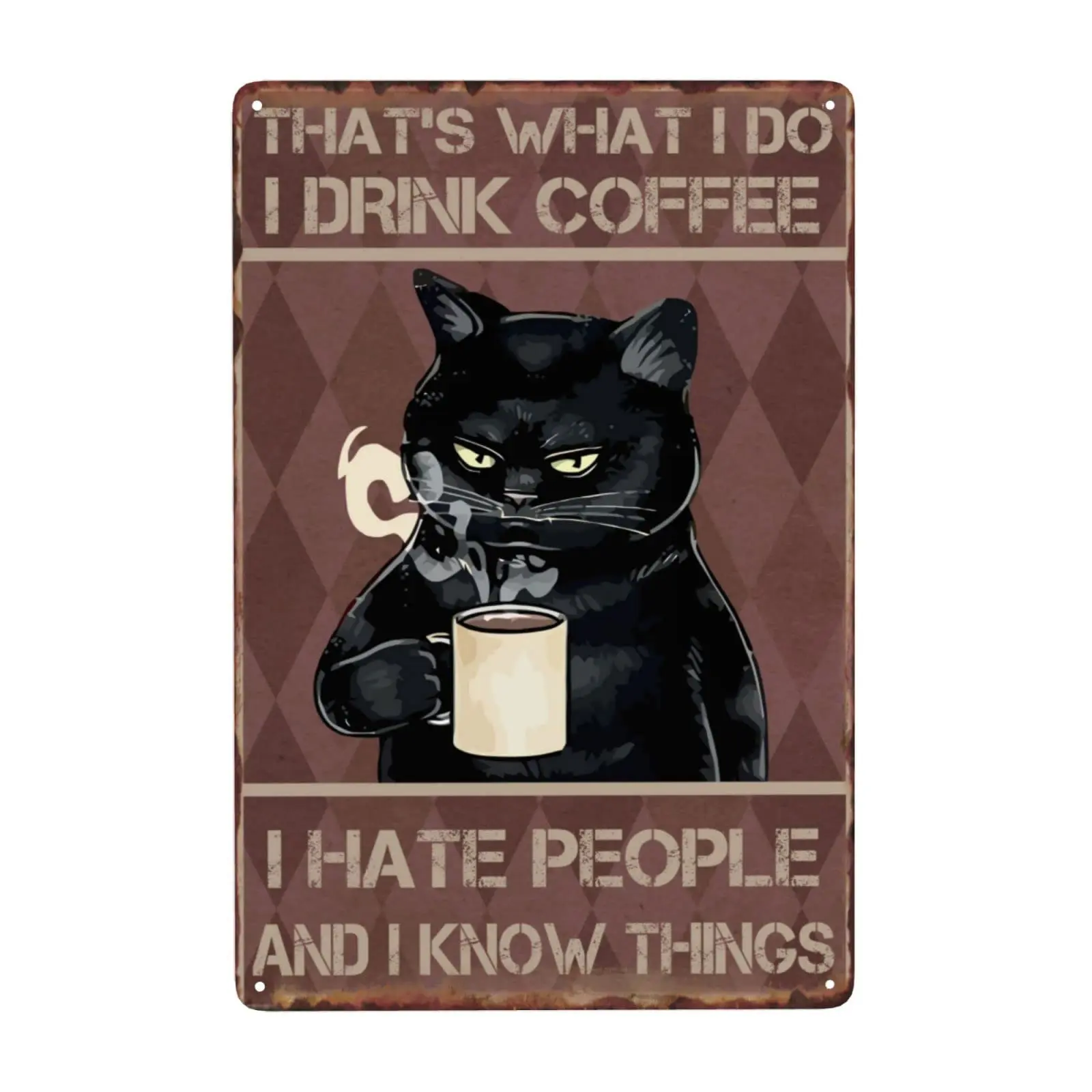 Coffee Metal Signs Vintage Black Cat Wall Decor for Cafe Bar Home Room Funny Retro Tin Plaque Gift 12"x8" Inch
Coffee Metal Signs Vintage Black Cat Wall Decor for Cafe Bar Home Room Funny Retro Tin Plaque Gift 12"x8" Inch