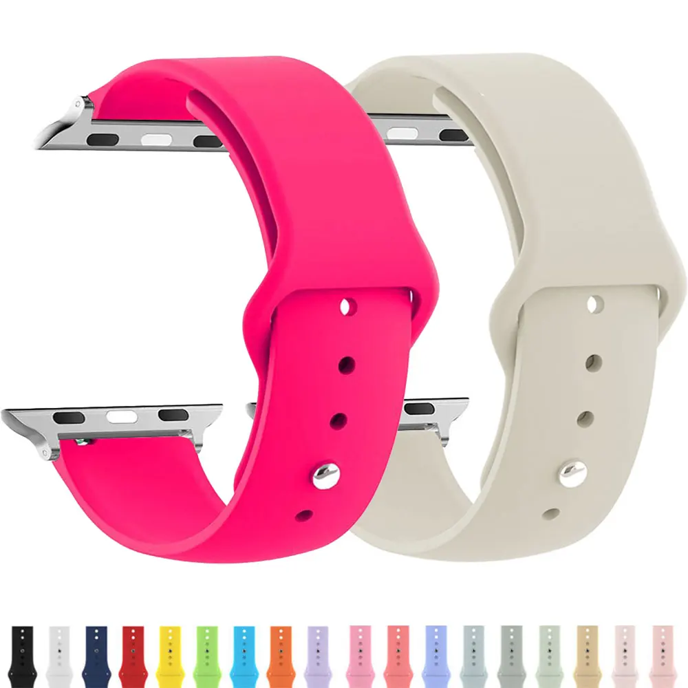 

Strap For Apple Watch Bands 40mm 44mm 49mm 45mm 41mm 38mm 42mm Silicone Belt Bracelet iWatch Series Se 9 8 7 6 5 3 Ultra 2 Band