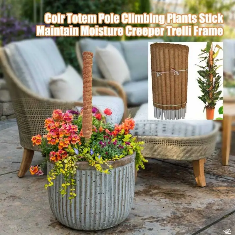 

Coir Totem Pole Climbing Plants Stick Maintain Moisture Creeper Trelli Frame Plant Support Coir Moss Palm Vines Stick Extension
