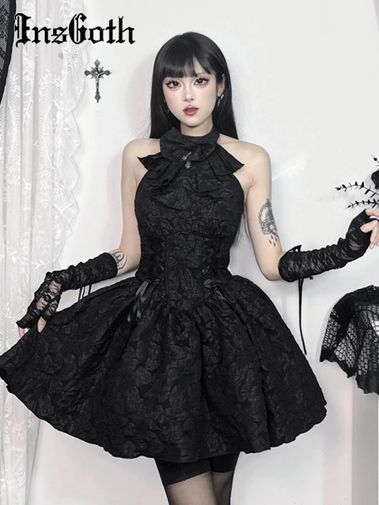 InsGoth Gothic Bow Neck Ball Gown Halter Dress Women Punk Harajuku E Girl Aesthetic Backless Sleeveless A Line Tank Dress
InsGoth Gothic Bow Neck Ball Gown Halter Dress Women Punk Harajuku E Girl Aesthetic Backless Sleeveless A Line Tank Dress