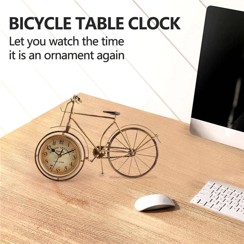 

Винтажные железные настольные часы для велосипеда, тихие декоративные в стиле ретро, не тихая, для гостиной, кабинета, кафе