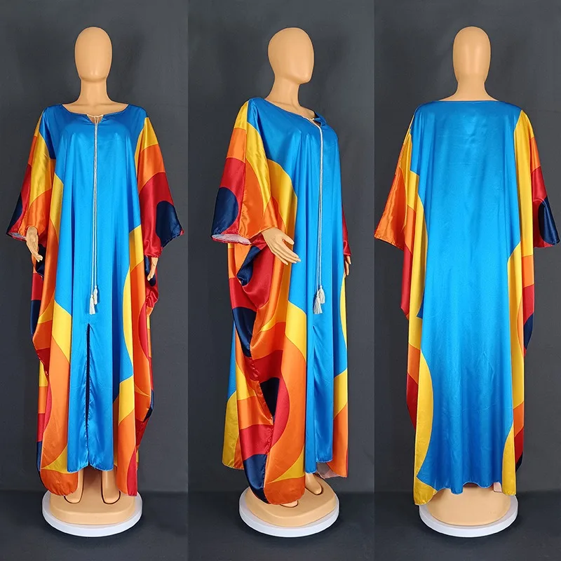 Satin African Dresses for Women 2023 Traditional Nigeria Sexy Bat Sleeve Split Caftan Dress Abaya Musulman Robe Femme Clothes
Satin African Dresses for Women 2023 Traditional Nigeria Sexy Bat Sleeve Split Caftan Dress Abaya Musulman Robe Femme Clothes