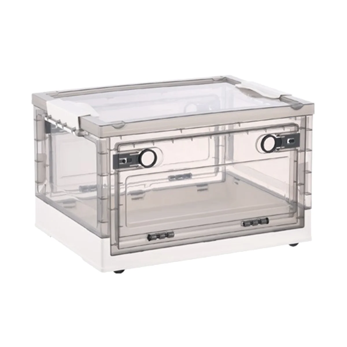 Collapsible Storage Bins with Double Side Doors , Clear Storage Boxes with Lid , Organization Box with Wheels White
Collapsible Storage Bins with Double Side Doors , Clear Storage Boxes with Lid , Organization Box with Wheels White