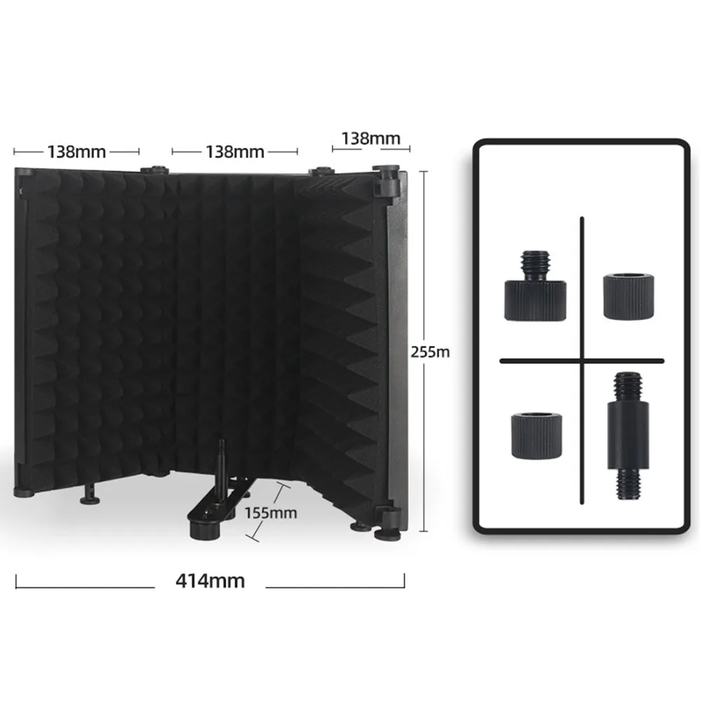 1x Microphone Isolation Shield Foldable Noise Reduction Sound Absorbing Recording Microphone Wind Screen Shield Sound-proof
1x Microphone Isolation Shield Foldable Noise Reduction Sound Absorbing Recording Microphone Wind Screen Shield Sound-proof