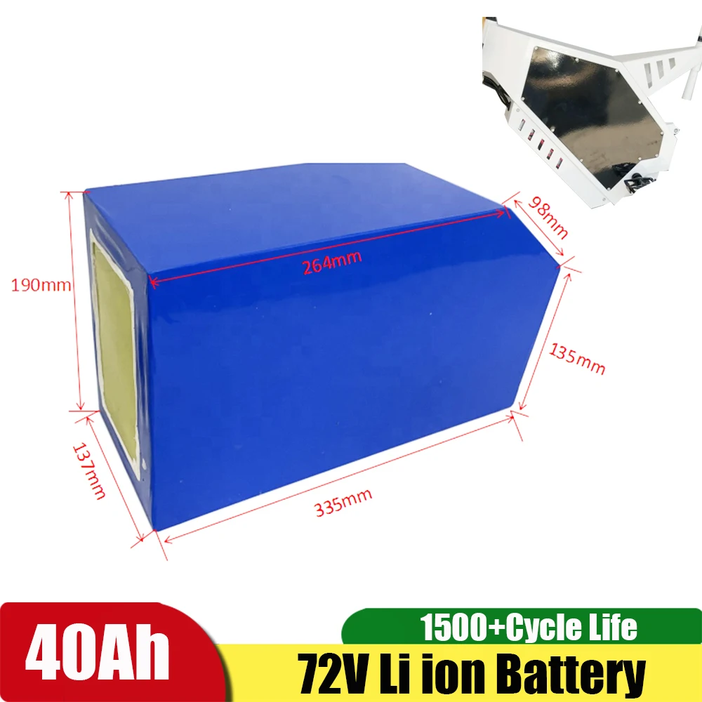 Irregular 72v 40Ah Lithium Battery Pack Li ion for Electric Bike 3000W 5000W Scooter Kit Golf Cart with 72v Bms + 5A Charger
Irregular 72v 40Ah Lithium Battery Pack Li ion for Electric Bike 3000W 5000W Scooter Kit Golf Cart with 72v Bms + 5A Charger