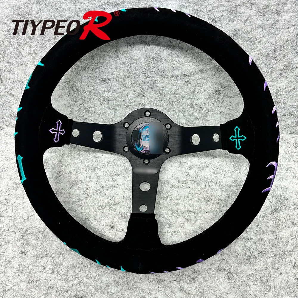 JDM Suede Leather Car Steering Wheel Universal 320mm Diameter Black With Embroidered Text Deep Dish Drift Steering Wheel
JDM Suede Leather Car Steering Wheel Universal 320mm Diameter Black With Embroidered Text Deep Dish Drift Steering Wheel