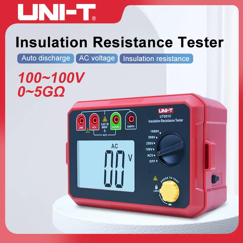 UNI-T UT501C/UT502C тестер сопротивления и напряжения, трансформатор, генератор, Мегаомметр, тестер сопротивления изоляции, цифровой 2500 В
UNI-T UT501C/UT502C тестер сопротивления и напряжения, трансформатор, генератор, Мегаомметр, тестер сопротивления изоляции, цифровой 2500 В