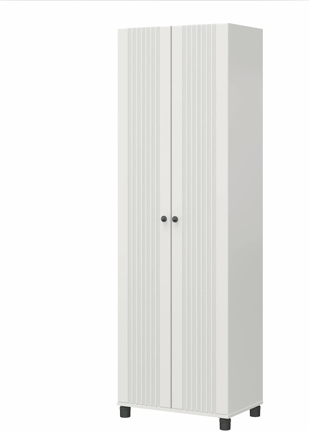 

SystemBuild Evolution Kendall 24" Wide 2 Door Storage Cabinet, Fluted White