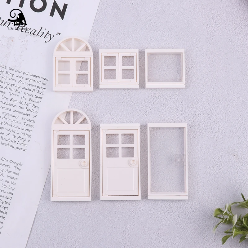 

Plastic Doors and Windows House Modeling Toy Decoration DIY Window 1/12 Dollhouse Miniature Accessories