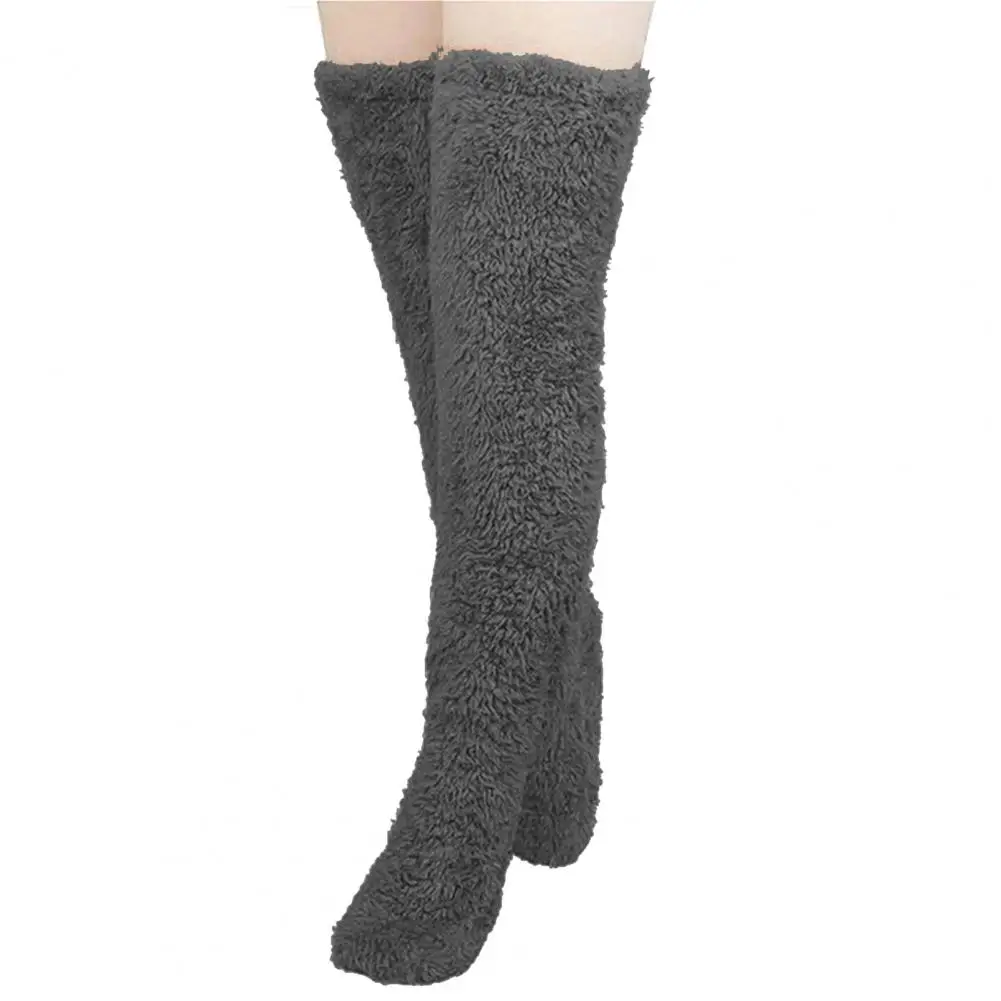 

Женские теплые носки, уютные зимние носки выше колена, толстые бархатные Нескользящие гетры унисекс, эластичные носки для дома, 2 пары